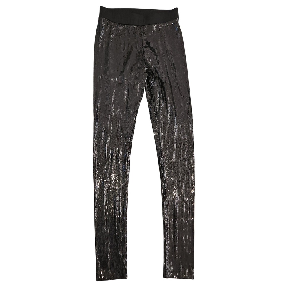 Gianni Bini Sequin‎ Pants Black Sparkle Glam Evening Leggings Size Medium